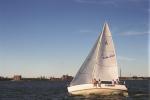 Sailing along in the first season, Toronto Harbour, 2000.