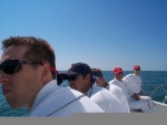 Greg's fat head creates a lot of wind resistance, yet we still seem to do well in the light air of day #2.